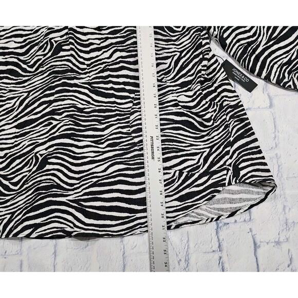 Jones New York Black White Zebra Striped Linen Blend Tunic Top Dress WOMENS 2X - Picture 2 of 10